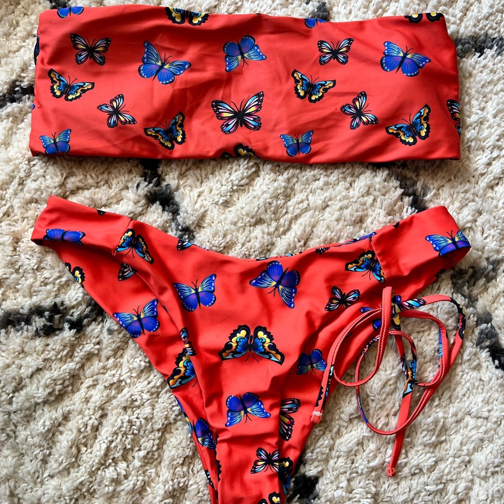 Butterfly tube top bikini